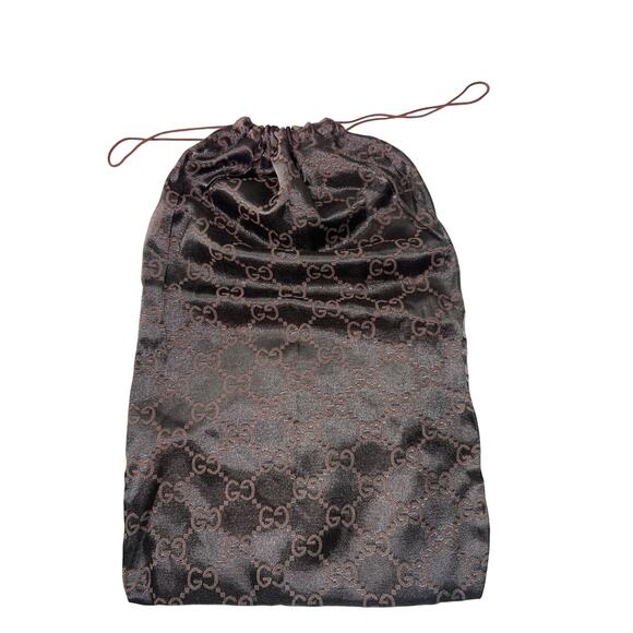 Gucci GG Monogram Black Brown Dust Bag Cover 10” x 15.5” - Picture 1 of 4